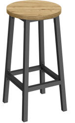 Klubfotel Magas konyhai bárszék - artisan tölgy / fekete láb (LBC328B88)