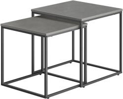 Klubfotel Négyzet dohányzóasztal 2db - beton