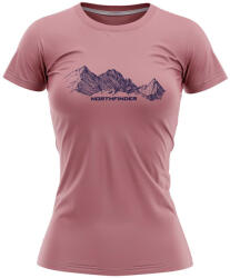 Northfinder tricou cu pictograme pentru femei în stil bumbac rose (107111-366-101)