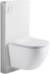 Cerano - Komplett WC-szett Modul/Cesso - matt fehér - beépített WC-gomb - pneumatikus modul - 49x36 cm (CER-979854)