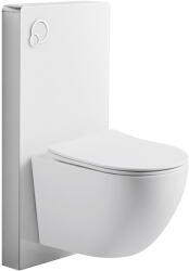 Cerano - Komplett WC szett szaniter öblítőmodullal - matt fehér + fali WC Cesso, Vortex Rimless + Slim/UF ülőke - matt fehér - 49x36 cm (CER-979846)