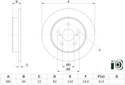  0 986 479 E91 Bosch Hátsó féktárcsa (0986479E91)