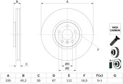  0 986 479 H10 Bosch Első féktárcsa (0986479H10)