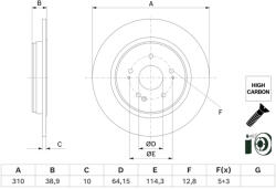  0 986 479 H57 Bosch Hátsó féktárcsa (0986479H57)