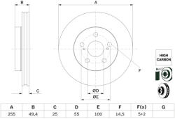  0 986 479 F72 Bosch Első féktárcsa (0986479F72)