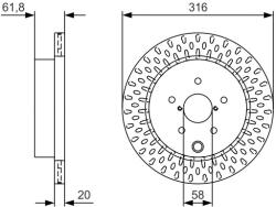  0 986 479 V05 Bosch Hátsó féktárcsa (0986479V05)
