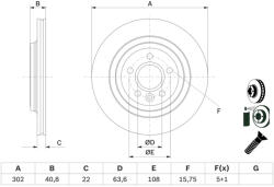  0 986 479 E85 Bosch Hátsó féktárcsa (0986479E85)