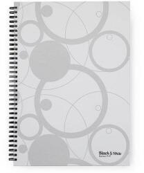 KARTON P+P spirálfüzet A4 - vonalas - Black & White fehér (7-419)