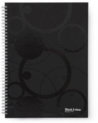 KARTON P+P spirálfüzet A4 - vonalas - Black & White fekete (7-420)