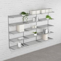 WALTECO Falra szerelhető polcrendszer TRIPLE, 1500x2430 mm, ezüst (WT-SHSIT300)