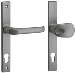 Gomboss/perfekto Felix szögletes Biztonsági Bejárati Gomb/ajtókilincs Silver Ezüst 90mm PZ (61-Z00155-12-GK)