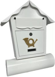 BW MÉLIA Szórólaptartós Postaláda, Házikó forma, Fehér (Z-2050841-V)