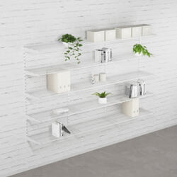 WALTECO Falra szerelhető polcrendszer TRIPLE, 1500x2430 mm, fehér (WT-SHWHT300)