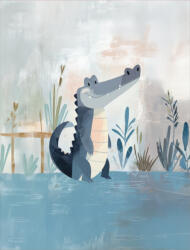 Takoy PANEL Wellsoft polár/fleece gyerek takaró varrásához 145x110 krokodil Teo egy kiránduláson-NS-21822