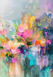 Takoy PANEL Wellsoft polár/fleece takaró varrásához 140x200 absztrakt virágok 3