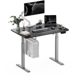 StableDesk Birou reglabil electric StableDesk, 1 motor, Touchscreen, Ridica 80 kg, Ergonomic, 3 Functii de Memorie, Sistem Anti-Coliziune, Timer, Inaltime 71-119 (SD-102-GRI-R-NE-120x75)