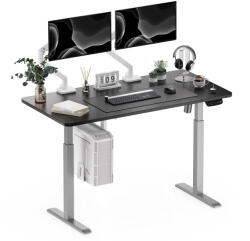 StableDesk Birou reglabil electric StableDesk, 1 motor, Touchscreen, Ridica 80 kg, Ergonomic, 3 Functii de Memorie, Sistem Anti-Coliziune, Timer, Inaltime 71-119 (SD-102-GRI-R-NE-160x80)