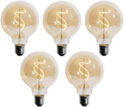 LUEDD 5 db E27 Dimmelhető LED spirál izzószál G95 4W 270lm 2700K (03167)
