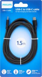 Philips Cablu Incarcare & Date USB-C la USB-C Philips 1.5m - 60 W, Incarcare Rapida, Nylon Brodat (DLC1050C/10)