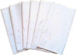  Fehér alapon bézs pöttyös pamutvászon anyagmaradék csomag