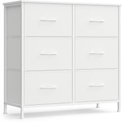 SONGMICS fiókos szekrény 6 fiókkal acél MDF fehér (EUZ-LGS123WH01)