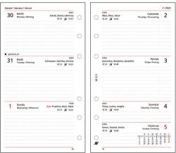 SATURNUS Gyűrűs kalendárium betét SATURNUS M311/F heti fehér lapos 2026 (SM311-FEH) - papir-bolt