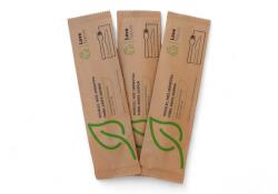 Szidibox Karton Csomagolt evőeszközök - fa villa és kés készlet szalvétával, street food, étel (SZID-00318)