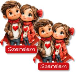  Nyomtatott dekorkarton - Szerelmes pár szerelem 2db/csomag
