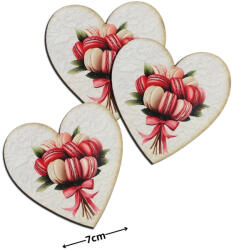  Nyomtatott dekorkarton - Szív táblák 3db/cs Macaron csokor - kosarbolt