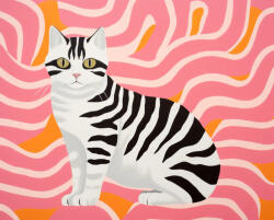 Alkotásutca Modern cirmos 2 - Számfestő készlet kereten 40x50