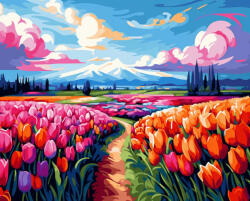 Alkotásutca Tulipánok tengere - Számfestő készlet kereten 40x50