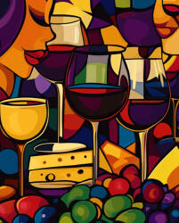 Alkotásutca Modern boros csendélet - Számfestő készlet kereten 40x50