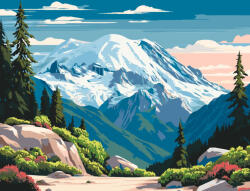 Alkotásutca Washington - Mount Rainier - Számfestő készlet kereten 40x50