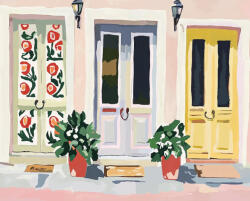 Alkotásutca Pasztell kapualjak - Számfestő készlet kereten 40x50