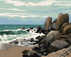 Alkotásutca Háborgó tenger - Számfestő készlet kereten 40x50