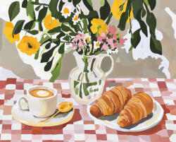 Alkotásutca Vadvirágos reggeli - Számfestő készlet kereten 40x50