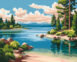 Alkotásutca Shoshone tó - Számfestő készlet kereten 40x50