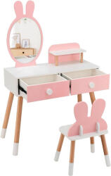 Timeless Tools Nyuszis fésülködő asztal gyerekeknek, tükörrel, székkel - norlumax