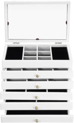 Timelesstools 6 rekeszes ékszertartó, fehér