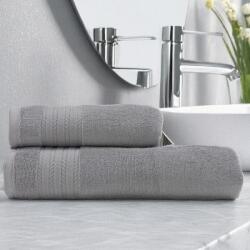 Lenjerii Deosebite Set 2 prosoape baie bumbac 100% în cutie cadou, terry 500 GSM, Micra Gri (Silver) Prosop