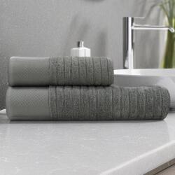 Lenjerii Deosebite Set 2 prosoape baie bumbac 100% în cutie cadou, jacquard 500 GSM, Davinson Gri inchis Prosop