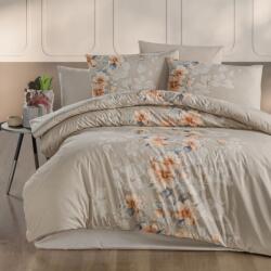 First Choice Lenjerie pat bumbac 100% ranforce, 6 piese, First Choice, Annabel, cappuccino cu flori Lenjerie de pat