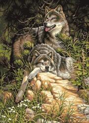 NORIMPEX - Puzzle Tablou Diamant: Lupi în pădure 30x40cm - 1 - 39 piese