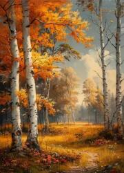 NORIMPEX - Puzzle Tablou Diamant: Toamna printre mesteceni 30x40cm - 1 - 39 piese