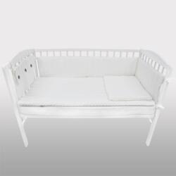 EKO Плетен комплект за бебешко креватче бял (kpo-02 white) - tary