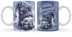  Karácsonyi Bögre 3 dl Boldog Karácsonyt Feliratú Manós Kék Bögre (B1376)