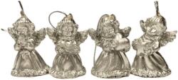  Karácsonyi polyresin figura angyal ezüst metál 5 cm 4 db/csomag 113464 (HUAM113464)