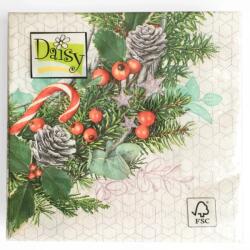  Szalvéta 3 rétegű 33x33cm 20db/csomag karácsonyi toboz koszorú 017801