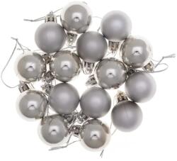  Karácsonyfa gömbdísz ezüst színű 3 cm 15 db (100335)