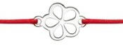 Flippy Bratara Argint 925 pentru Dama, Jolie, Model Floricica, Martisor Bratara de 1 Martie, Pandativ Argintiu cu Snur Rosu (teo-165573)